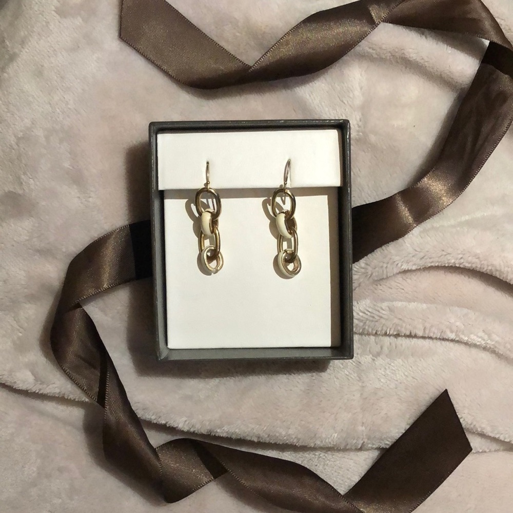 Beautiful set of enamel chain link earrings